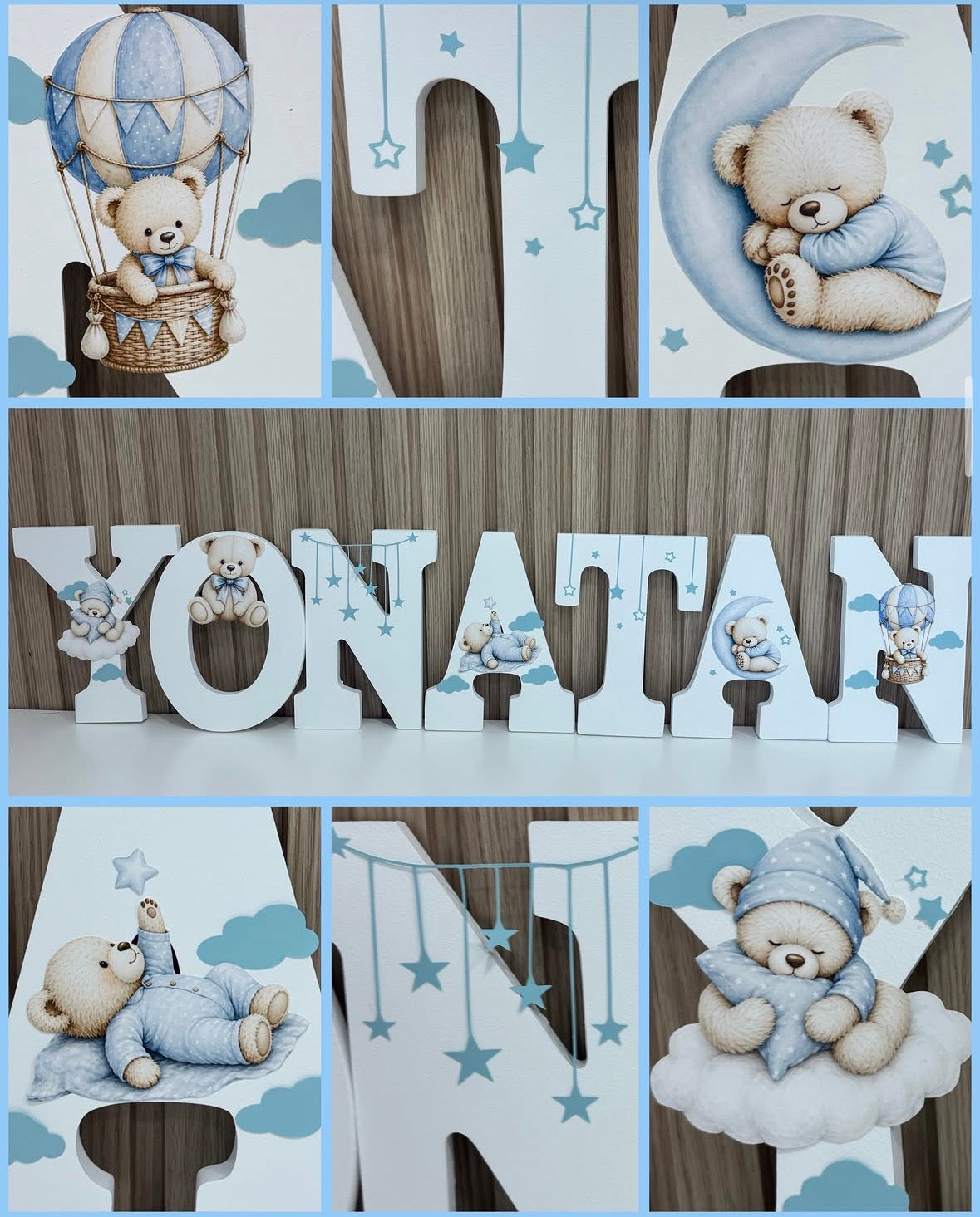 letras personalizadas blancas de osito