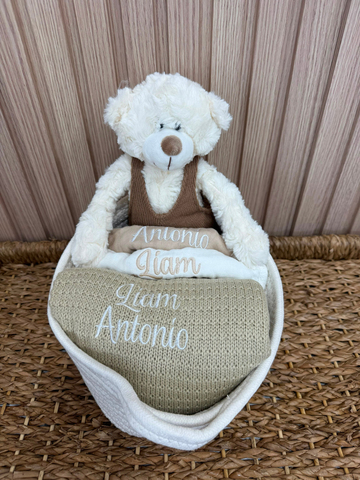 Personalized Baby Gift Set | 4 Piece Neutral Tones, Custom