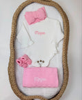 Personalized Baby Gift Set | 4 pieces, pink