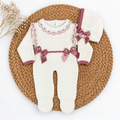 Set Girls White and Dusty Rose