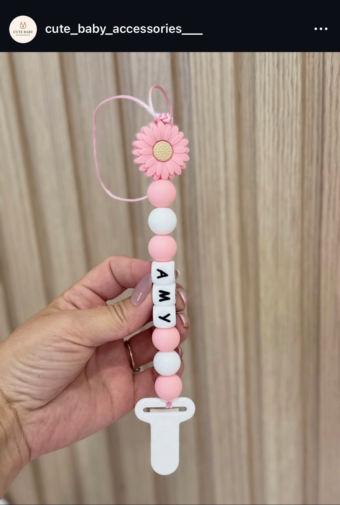 Girls Costum Pacifier Clip