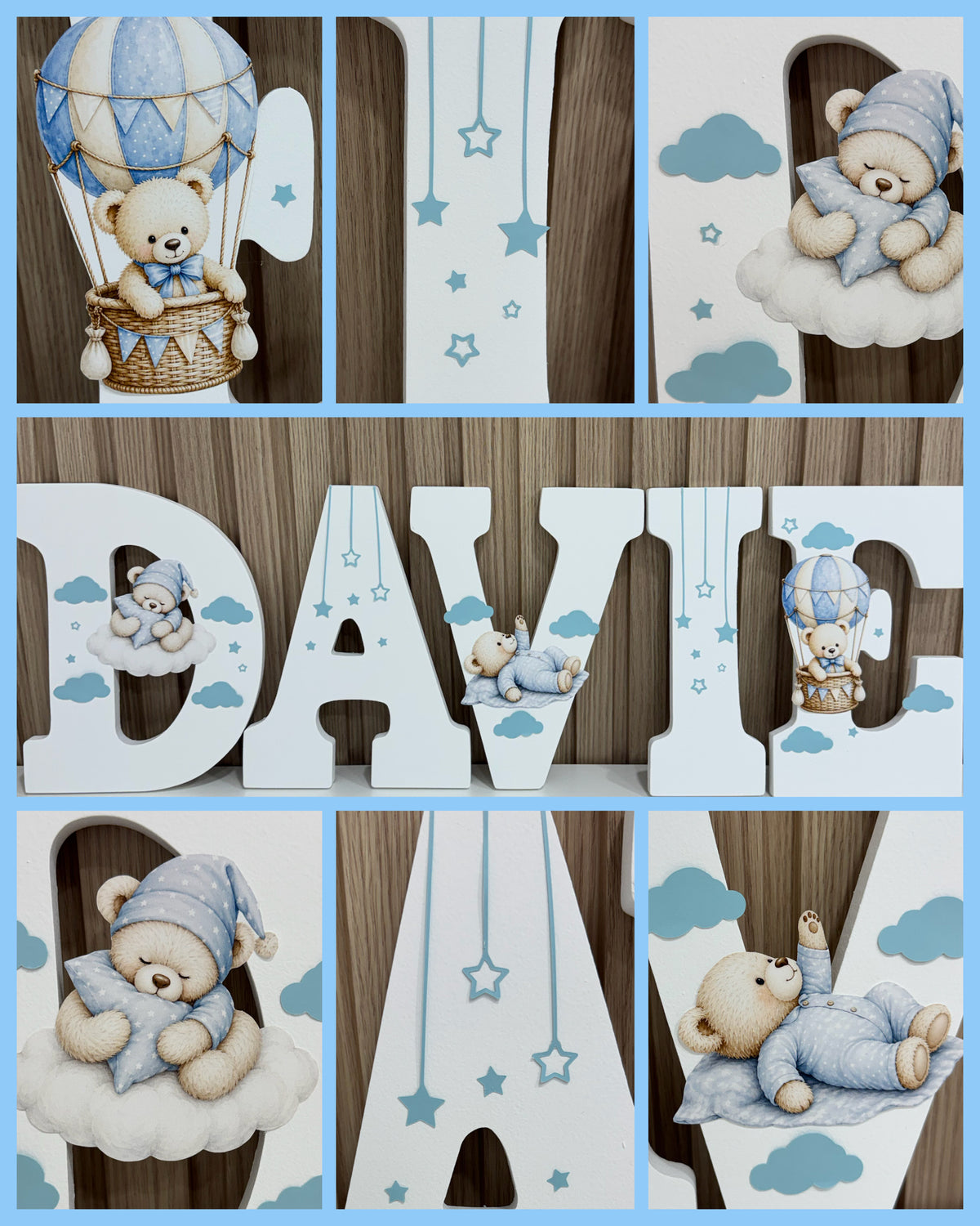 letras personalizadas blancas de osito