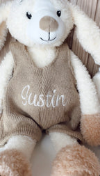 Peluche de conejito personalizado para bebé | Recuerdo de recién nacido a medida